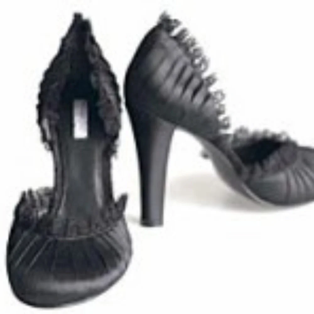 Thakoon Salon D'Orsay Satin Lace Heels Pumps - Picture 2 of 7